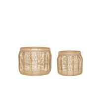 Paniers Hubsch Interior Luna (x2) Beige 34x30 cm / 44x34 cm