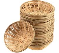 Paniers pain bambou - Lot 12, Naturel, Rond osier stockage fruits collations - Corbeille Aucunely
