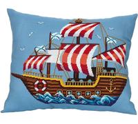 Panna Coussin point de croix "Bateau", 48,5x39,5cm, motif à compter