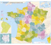 Panneau à épingler - France administrative - 115 x 100 cm | IGN