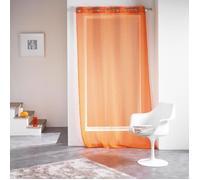 Panneau à œillets - DOUCEUR D'INTERIEUR - Voilage 140 x 260 cm - Orange - Fils coupés frizy - Intérieur