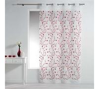Panneau a oeillets 140 x 240 cm voile sable brode petite fleur Blanc/Rouge Douceur d'Intérieur Blanc G