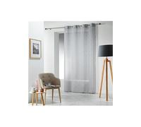 Douceur d'Intérieur Voilage à œillets Carlin Voile tissé 140 x 240 cm Gris