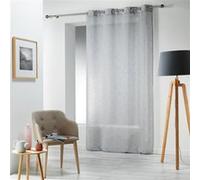 Douceur d'Intérieur Voilage à œillets Carlin Voile tissé 140 x 240 cm Gris