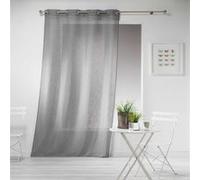 Douceur d'Intérieur Voilage Haltona à œillets Effet lin tissé Polyester Gris 140 x 280 cm