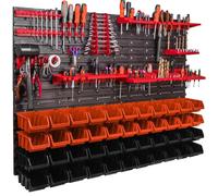 Panneau à outils, en plastique, dimensions : 115 cm x 78 cm, 44 cuvettes, fixation murale, réglages personnalisables