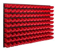 Panneau à outils mural 115,2 x 78 cm avec 126 pcs. Boîtes suspendues Boîtes rouges Système de stockage