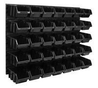 Panneau à outils mural 115,2 x 78 cm avec 35 pcs. Boîtes suspendues Boîtes noires Système de stockage