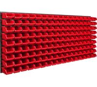 Panneau à outils mural 173,4 x 78 cm avec 153 pcs. Boîtes suspendues Boîtes rouges Système de stockage