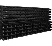 Panneau à outils mural 173,4 x 78 cm avec 178 pcs. Boîtes suspendues rouges et noires Boîtes empilables