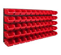 Panneau à outils mural 173,4 x 78 cm avec 55 pcs. Boîtes suspendues Boîtes rouges Système de stockage