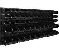 Panneau à outils mural 173,4 x 78 cm avec 64 pcs. Boîtes suspendues rouges et noires Boîtes empilables
