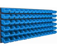 Panneau à outils mural 173 x 78 cm avec 84 pcs. Boîtes suspendues Boîtes bleues Système de rangement