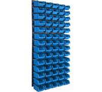 Panneau à outils mural 57,6 x 117 cm avec 70 pcs. Boîtes suspendues Boîtes bleues Système de stockage