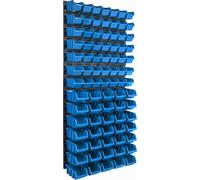 Panneau à outils mural 57,6 x 117 cm avec 84 pcs. Boîtes suspendues Boîtes bleues Système de stockage