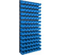 Panneau à outils mural 57,6 x 117 cm avec 98 pcs. Boîtes suspendues Boîtes bleues Système de stockage