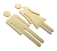 Panneau ABS Électroplaqué D’identification des Toilettes, Hommes Femmes | Adhésif, Installation Facile, Signalisation Claire pour Bureau et Toilettes Publiques, Finition Satinée Élégante