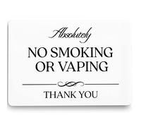 Panneau « Absolutely No Smoking or Vaping » (acrylique blanc 12,7 x 8,9 cm) - Panneaux interdiction de fumer pour les entreprises - Panneaux d'interdiction de fumer pour la maison - Panneau «