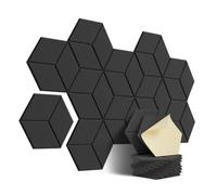 Panneau Acoustique Hexagonal Panneaux acoustiques hexagonaux | Autocollant blanc for traitement absorbant le bruit des murs(Y-Cut Hexagon Black)