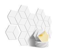 Panneau Acoustique Hexagonal Panneaux acoustiques hexagonaux | Autocollant blanc for traitement absorbant le bruit des murs(Y-Cut Hexagon White)