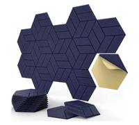 Panneau Acoustique Hexagonal Panneaux acoustiques hexagonaux | Autocollant blanc for traitement absorbant le bruit des murs(6Equal Hexagon Blue)