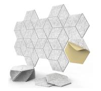 Panneau Acoustique Hexagonal Panneaux acoustiques hexagonaux | Autocollant blanc for traitement absorbant le bruit des murs(Y-Cut Hexagon Grey)