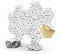 Panneau Acoustique Hexagonal Panneaux acoustiques hexagonaux | Autocollant blanc for traitement absorbant le bruit des murs(6Equal Hexagon Grey)