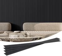 VEVOR Panneau Mural Lattes, 2450x166 mm, Panneaux Acoustiques WPC pour Mur et Plafond, Lot de 8, Effet Imitation Faux Bois, Réduction du Bruit, pour Décoration Intérieur Moderne Élégante, Noir Mat