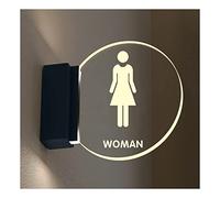 Panneau acrylique for toilettes hommes et femmes, montage mural, rond(A)
