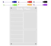 Panneau Acrylique Magnétique Effaçable pour Réfrigérateur, Planning | Tableau Blanc Calendrier, Usage la Cuisine et Armoires en Fer, Portable, Pose Répétée, Acrylique