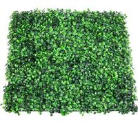 Panneau artificiel en buis UV 12 pièces Panneaux muraux en haie de buis Fond mural en gazon artificiel 20 x 20 pouces (50 x 50 cm) Gazon vert de 4 cm Haie artificielle pour décoration Clôture d'intimi