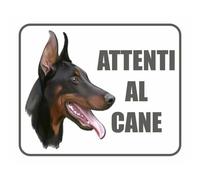 Panneau Autocollant Attenti Au Cane, 20 X 24 Cm