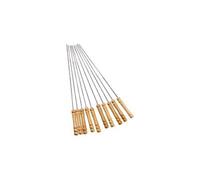 Panneau barbecue aiguille poignée en bois acier inoxydable 10pc non magnétique - argent