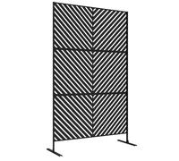 Panneau brise vue décoratif - Outsunny - paravent extérieur motif géométrique ajouré design - métal - 122 x 45 x 198 cm - noir
