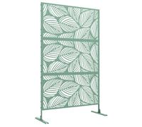 Panneau brise vue décoratif - Outsunny - paravent extérieur motif végétal jardin terrasse - acier - 122 x 45 x 198 cm - vert