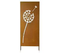 Panneau brise-vue en métal, 61 x 160 cm. Clôture brise-vue moderne autoportante, panneau de séparation de jardin avec piquets d'ancrage allongés et plaque en acier, séparateur d'extérieur autoportant 