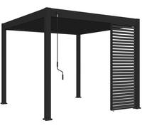 Panneau brise-vue OMBREA Aluminium Anthracite - 1 m - Ventelles horizontales