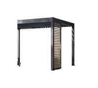 Panneau brise-vue - ventelles horizontales - 1M - Ombréa - Anthracite ventelles finition bois