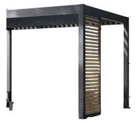 Panneau Brise-Vue, OMBREA, Ventelles Horizontales, 1 m, Aluminium Anthracite, Finition Bois