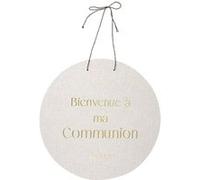 panneau carton bienvenue communion or 38cm lin - arty fetes factory 96061 Gris G