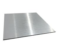 Panneau Composite Aluminium Brossé épaisseur 2 mm. Plaque alu avec au Centre un Polyéthylène (PVC) - 60 x 10 cm (600 x 100 mm)