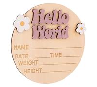 Panneau D’annonce de Naissance en Bois, Forme Créative pour -né | Surface Polie sans Bavure, Teinte Pourpre, pour Photo de Bébé et Fêtes Prénatales