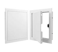 Panneau d'accès en aluminium 300 x 300 mm, trappe d'inspection au plafond et au mur, porte de service PushtoOpen pour plomberie et électricité, cache trou d'entretien blanc (450 x 450 mm)