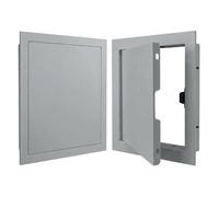 Panneau d'accès en aluminium 300 x 300 mm, trappe d'inspection murale et de plafond, porte de service PushtoOpen pour plomberie et électricité, gris (500 x 500 mm)