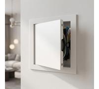 Panneau d'accès en aluminium 400 x 400 mm pour cloison sèche et plafond, porte d'inspection blanche avec verrouillage à pression et trappe de réparation antirouille, parfait pour la rénovation de la