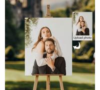 Panneau d'accueil de mariage personnalisé avec photo - Marqueur de fête de la mariée personnalisable avec votre photo, matériau en plastique durable, plusieurs tailles disponibles, convient pour la dé