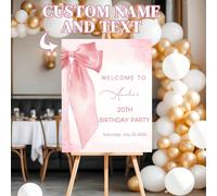 Panneau d'accueil rose personnalisable avec texte, convient pour les célébrations d'anniversaire ; Plaque d'entrée élégante, convient pour les cadeaux de shower de mariage ; Panneau de fête à thème pr