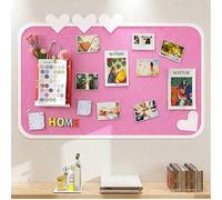 Panneau d'affichage adhésif en forme de cœur de 40 x 60 cm, décor mural photo, panneau mémo pour la décoration de la pièce, convient pour la décoration murale, le mémo de bureau, l'isolation de bureau