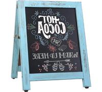 Panneau d'affichage de cantine, modèle de table - Porte-menu - Support magnétique double face - 30 x 40 cm - Bleu
