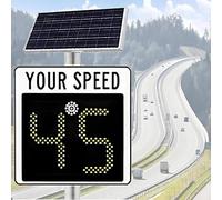 Panneau d'affichage de vitesse radar à énergie solaire, rétroaction visuelle LED, film réfléchissant haute intensité, distance ≥ 1000 m, idéal pour la route, la rue, les autoroutes, 50,8 x 68,6 cm